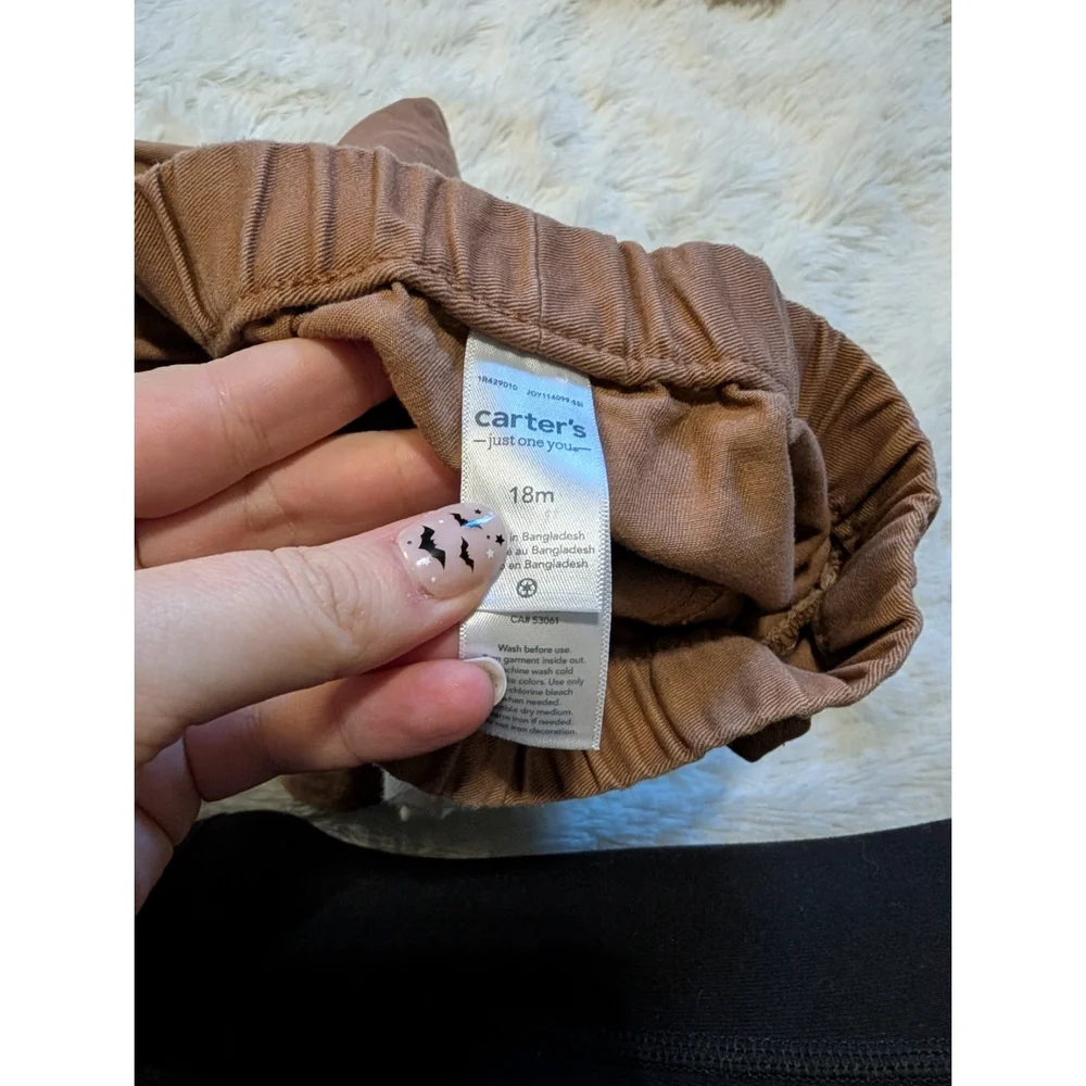 Carter's Brown Toddler Joggers Elastic Waist Pants Size 18 Months